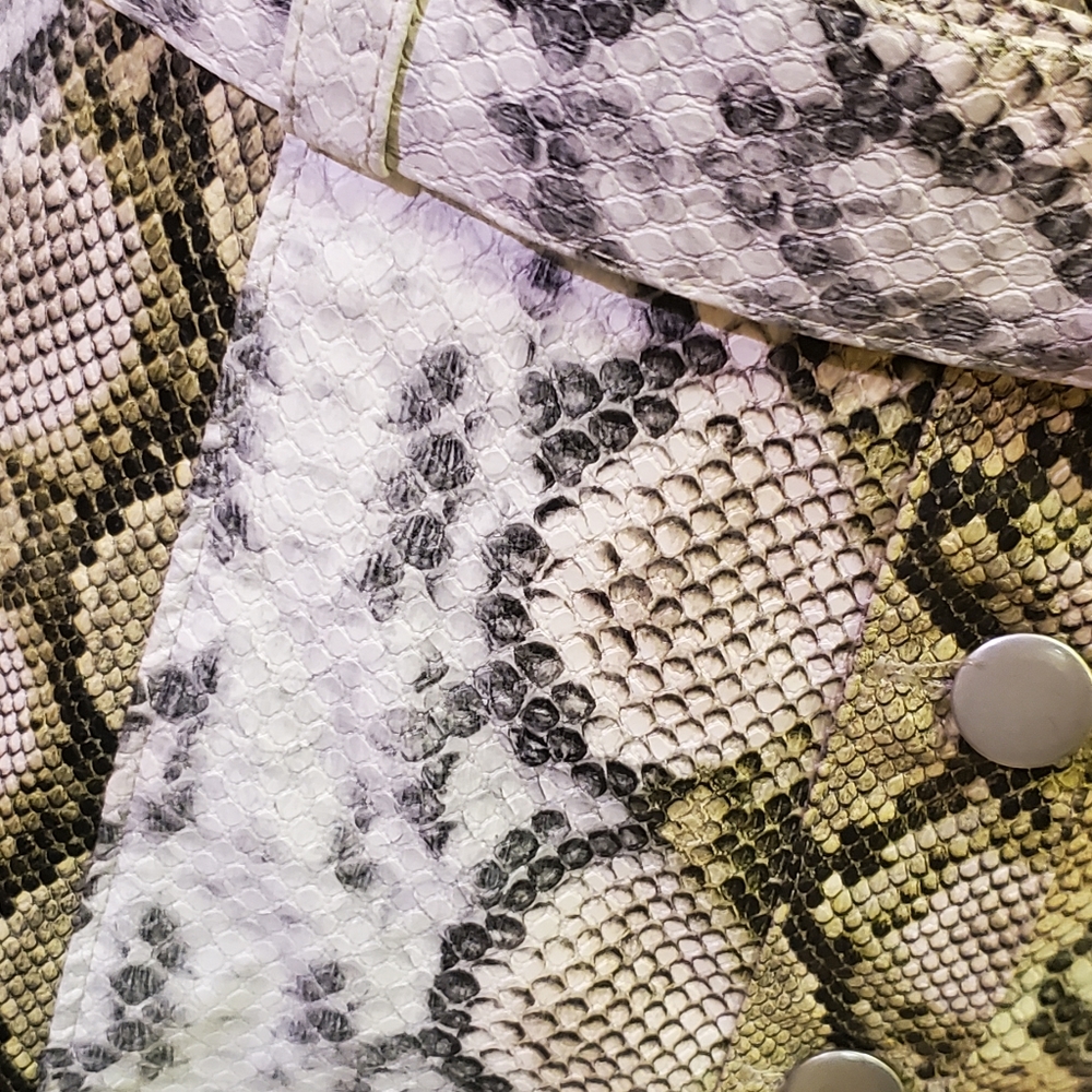 Le Lis Faux Leather Multi-Color Snakeskin Print Mini Skirt, Medium - Picture 9 of 15